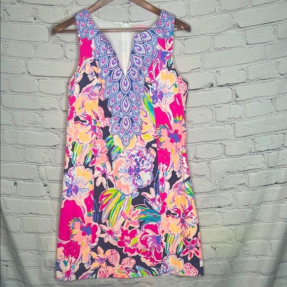 Lilly Pulitzer Floral Sleeveless Dress with V-Neck Size 8 Excellent Condition - Picture 1 of 10